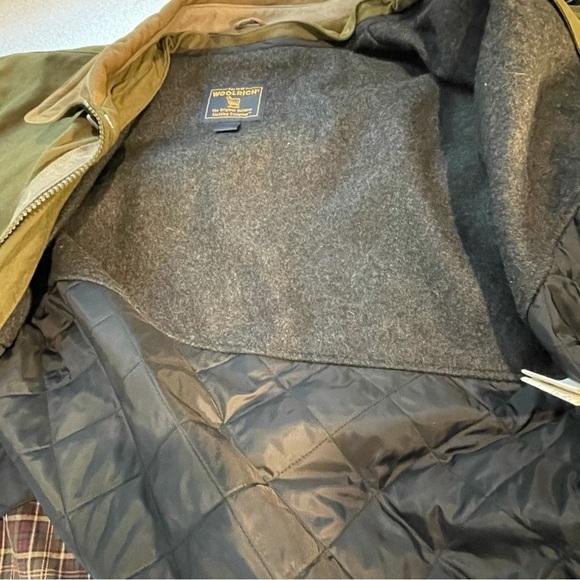 Woolrich Outdoor Utility Jacket Mens XL Moss Green Zip Liner Canvas Barn Coat - Picture 7 of 15